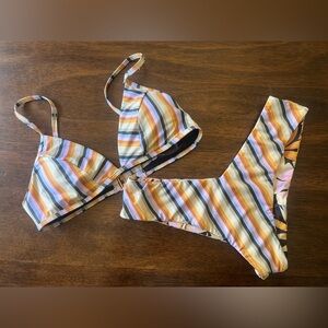 Billabong Reversible Striped Bikini Set